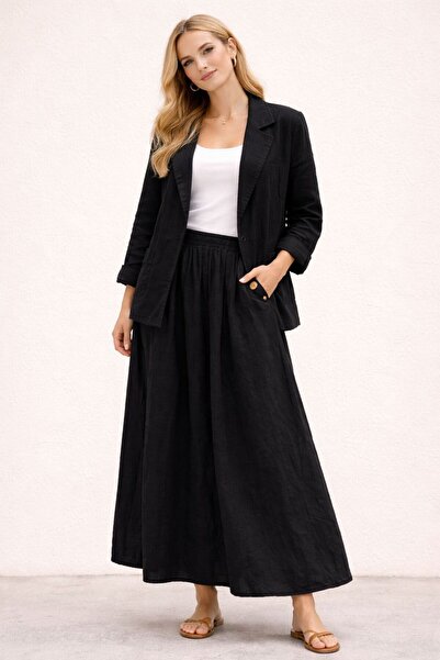 AGORATEKSTİL Women's New Season 100% Cotton Fabric Drawstring Jacket and Doub...