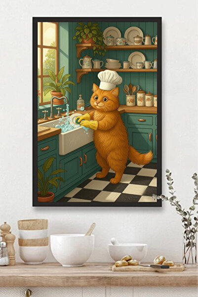 Harika bir ev KUHINJSKI STOL MDF STOL MAŠINA ZA PRANJE SUĐEVA ZA KUHINJU mačk...