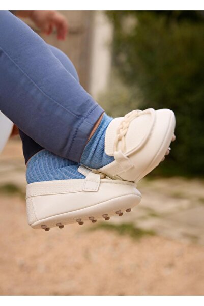 MAYORAL Newborn Baby Boy Moccasin Booties Shoes White