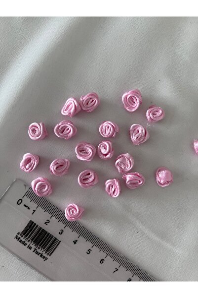 LE FANTASİA Mini Size Satin Rose - Decorative Flower - Satin Flower - Pink Co...