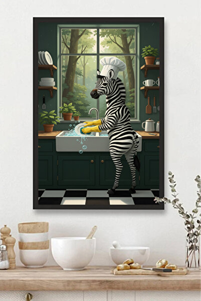 Harika bir ev KUHINJSKI STOL MDF STOL MAŠINA ZA PRANJE SUĐEVA ZA KUHINJU ZEBR...