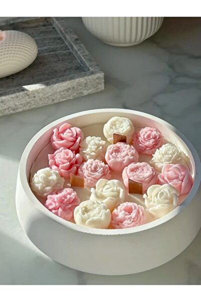 LALEZEN HOME Gül Figürlü Dekoratif Kase Mum – Şık ve Modern Tasarım