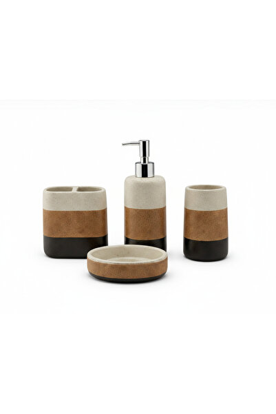 Generic Luxury ceramic bathroom accessory set - modern design, 3 colors (beig...