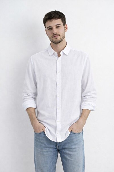 Cazador Мъжка риза с дълъг ръкав 24170 Бяла