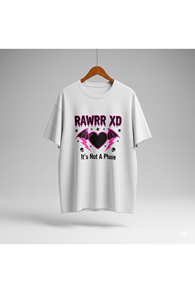 PERISENSE Unisex Rawr Xd Printed Premium Combed Cotton Oversize T-Shirt