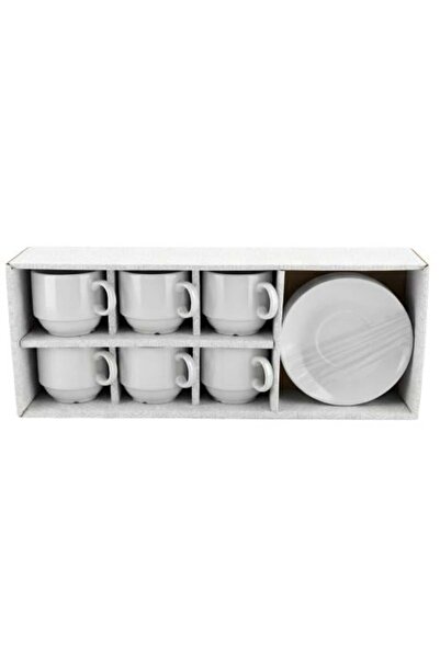 Generic Ceramic Coffee Cup Set with Saucer – 1 Set × 12 Pieces