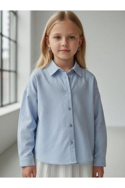 Zekids Момичешка риза с панделки и камъни