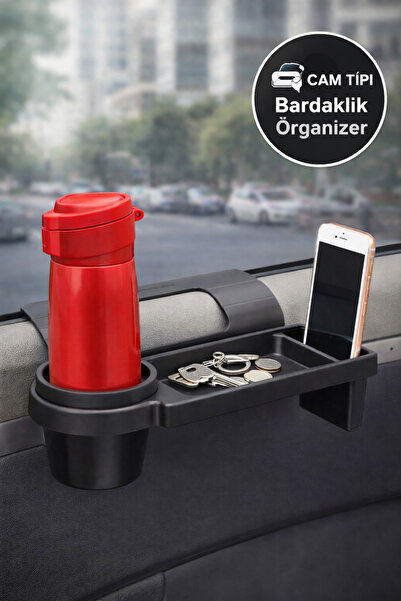 TOYFEST منظم نوافذ السيارة الجانبية، حامل أكواب، حامل هاتف، منظم متعدد الأغرا...