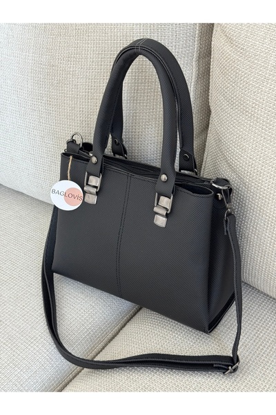 BAGLOVİS Esnmost Lakos Derili Üç Gözlü Uzunluğu Ayarlanabilir Askılı Kadın El...