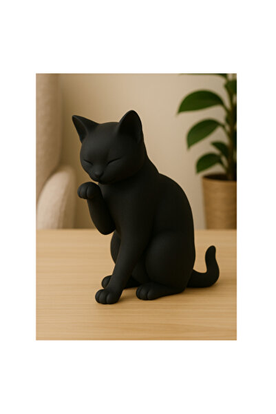 formix3d Modern Siyah Kedi Biblosu | Minimalist Dekoratif Figür