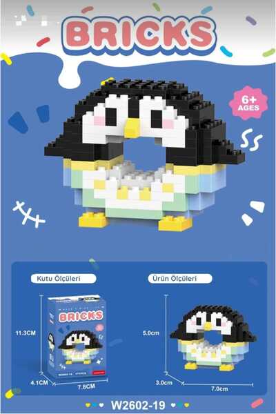 BTİCARET Bricks Donut Penguen Mini Yapı Blok Seti – Sevimli Karakter Oyuncak ...