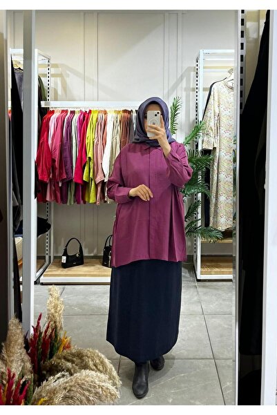Nuss 3001 Oversize Buttoned Shirt Plum
