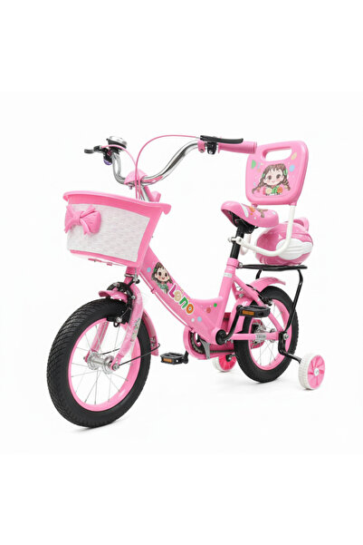 Leno دراجة أطفال HRS مقاس 12 بوصة - مقعد بمسند ظهر، سلة أمامية وصندوق تخزين خ...