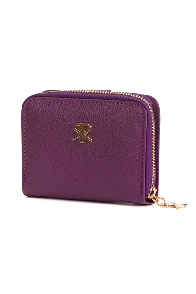 Adelina Bags Kadın Yumuşak Dokulu Küçük Mor Cüzdan