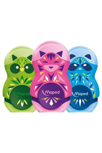 Maped Pencil Sharpener with Eraser Mini Cute Single Hole Blis 049113