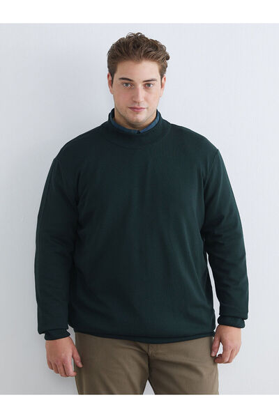 LC Waikiki Lcw Vision Green Half Turtleneck Men's Knitwear Sweater