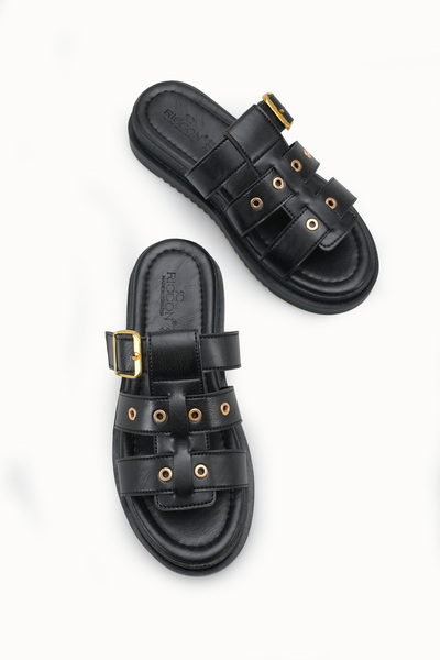 Riccon Γυναικείες Παντόφλες 00120411 Μαύρες