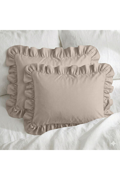 Sabia 100% bumbac, 62 fire (155 TC) Set de huse de pernă cu volane