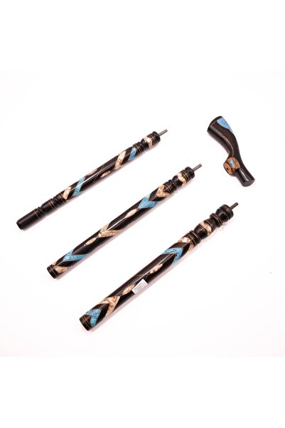 unbranded Ebony (Abanos) Wood Walking Stick 93 cm –Ebony Turquoise Inlay – De...