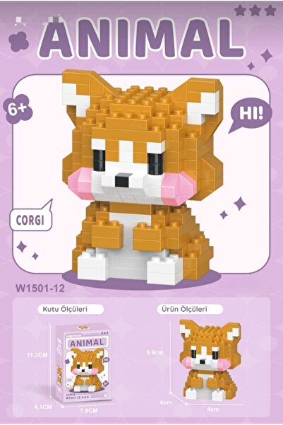 BTİCARET Bricks Corgi Köpek Mini Yapı Blok Seti – Sevimli Karakter Oyuncak – ...