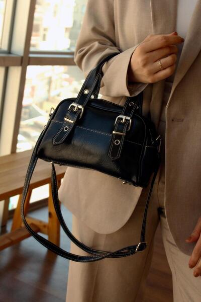 MADAMMERY Belt Detailed Shoulder Bag Black