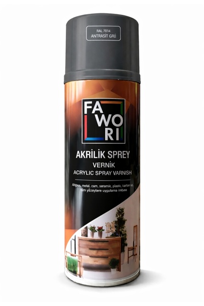 Akrilik Sprey Vernik 400 ml RAL 7016 Antrasit Gri – İç ve Dış Mekan