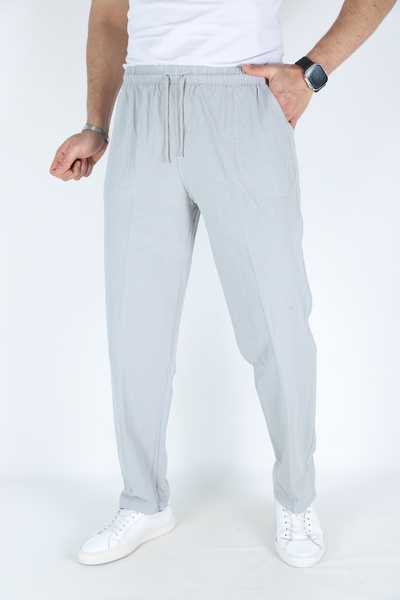 CALİA Gray Men's Hambez Elastic Comfortable Fit Cotton Tracksuit Bottom Trousers