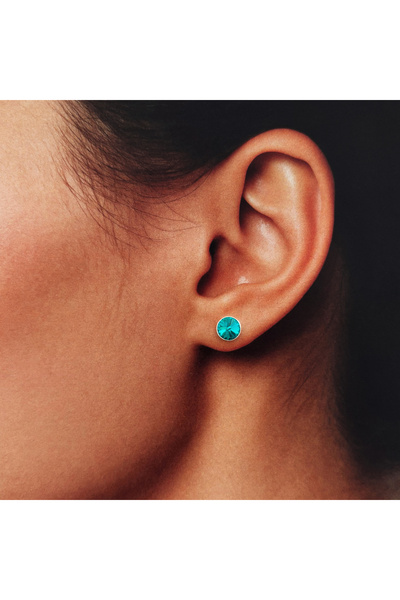 BIJUTERIA NEAGRA 925 Silver Earrings with Turquoise Swarovski Crystals