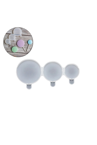 Eminonutoptanci Silicone Round Model 3 Different Size Candy Lollipop Mold