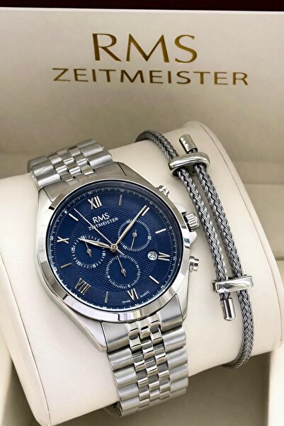 RMS Romanson Swiss Made Movement Steel Case and Band 5Atm 2Year Warranty Men'...