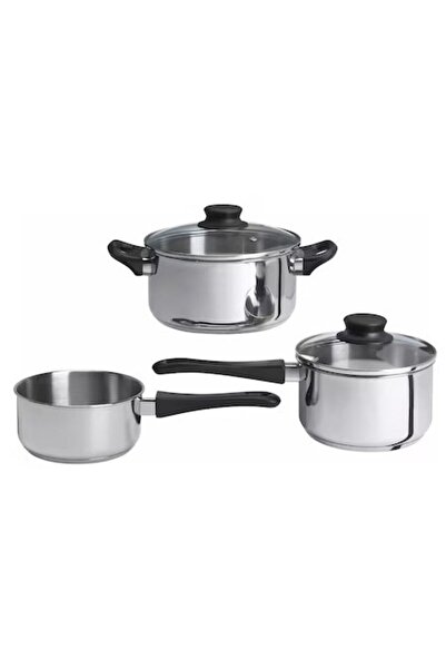 OEM 5-Piece Cookware Set, Stainless Steel/Glass