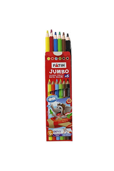 Fatih Dry Paint Full Size Jumbo Triangular Triangular Pen 6 Colors 3.5mm 33490