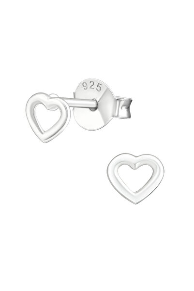 BIJUTERIA NEAGRA 925 Sterling Silver Mini Cutout Heart Earrings