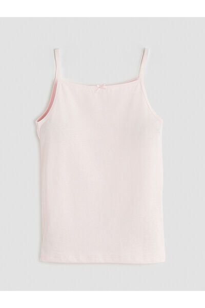 LC Waikiki قميص داخلي للفتيات من Peak New Season بياقة مربعة وحزام من الخيط