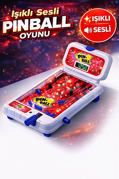 TOYFEST Işıklı Sesli Pinball Oyunu Dijital Skor Ekranlı Büyük Boy Masaüstü Ar...