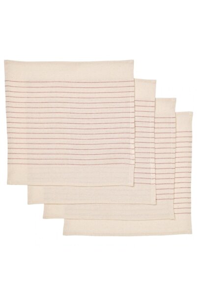OEM Table Napkins, Set of 4, 100% Unbleached Cotton, 30x30 cm, Red/