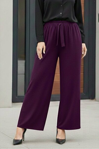 İmajButik Purple Wide Leg Sandy Pants