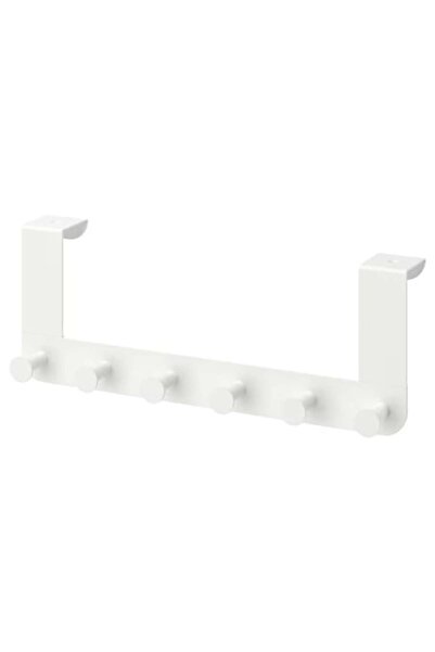 OEM Coat Rack with 6 Hooks, White