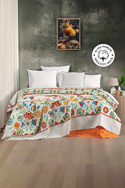 Vionel Home 100% قطن، نمط كرنفال، دبل بيكيه |   غطاء السرير |   200×230 سم