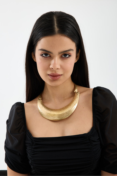 JİMNY JEWELRY Mat Dokulu Yaka Kolye