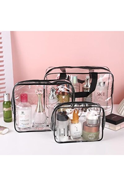 Roomlyne 3PCS Clear Makeup Bags for Travel