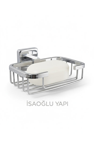 İSAOĞLU YAPI Solid Soap Dish Brass Material Rustproof Chrome Color Bathroom S...