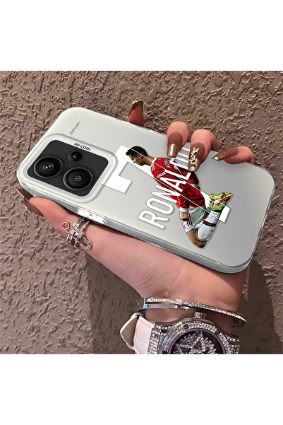 Hontinga Redmi Note 13 Pro Plus 5G Uyumlu CR7 Desenli Silikon Kenar Sert Arka...
