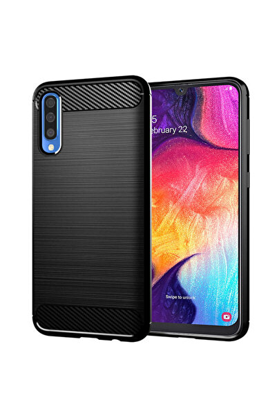 Techsuit Carcasă din silicon carbon pentru Samsung Galaxy A50, neagră