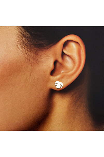 BIJUTERIA NEAGRA Cercei din argint 925 cu frunze de Monstera