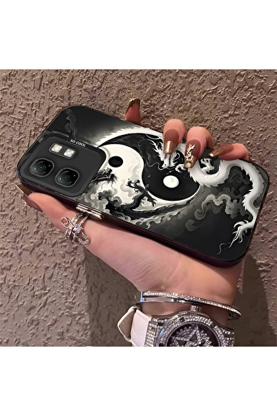 Hontinga حافظة هاتف Infinix Hot 50i متوافقة مع حافة السيليكون الصلبة ومضادة ل...