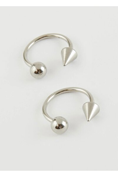ATANUR septum çelik piercing-tekli gümüş rengi-halka nal model