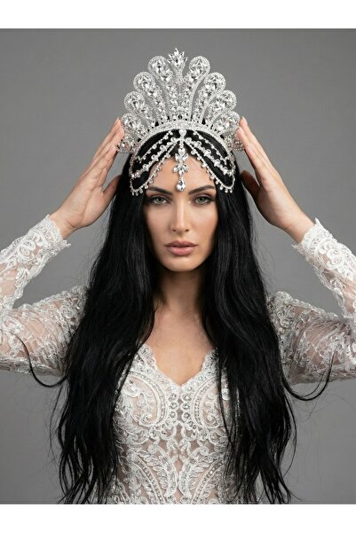 Magic Tiara Göz Alıcı Kristal Taşlı Gelin Tacı – El Yapımı Işıltılı Kraliçe T...