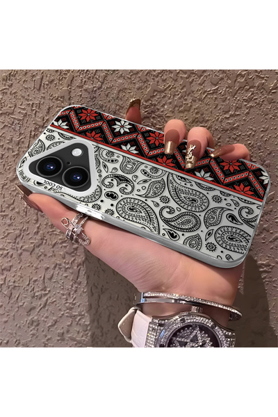 Hontinga حافظة هاتف مقاومة للسقوط من السيليكون بنمط سجادة وحافة صلبة متوافقة ...