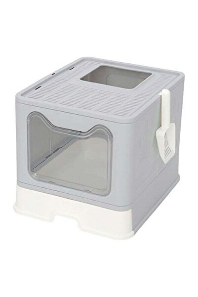 Roomlyne Two-Way Foldable Drawer Type Cat Litter Box Grey 51x41x38cm